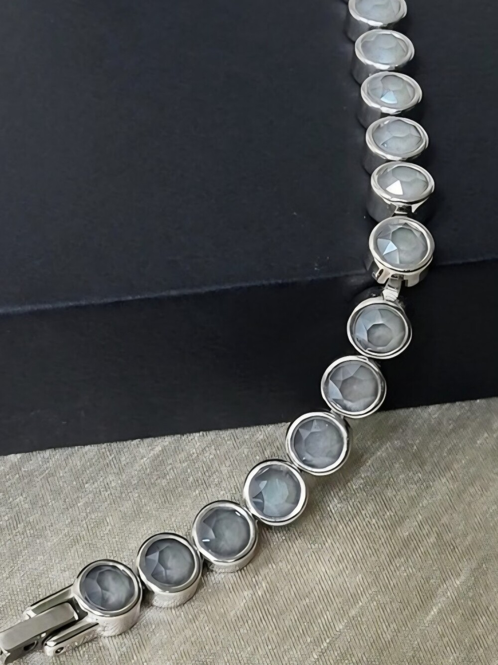 Swarovski Dark Grey Ice Bracelet Touchstone Crystal Rhodium Plating
